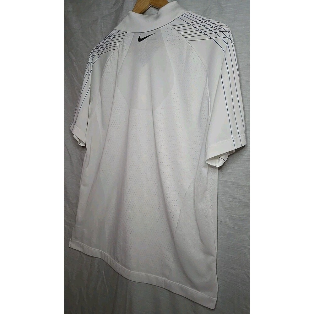 Nike Golf Tour Performance Dri Fit Polo Shirt, Men's Sz Lg, White W/ Stripes - Picture 6 of 9